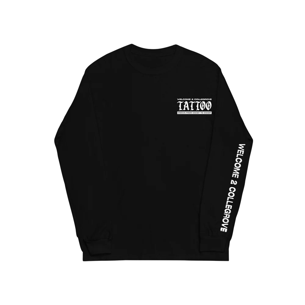 Collegrove Tattoo Long Sleeve T-Shirt on Black